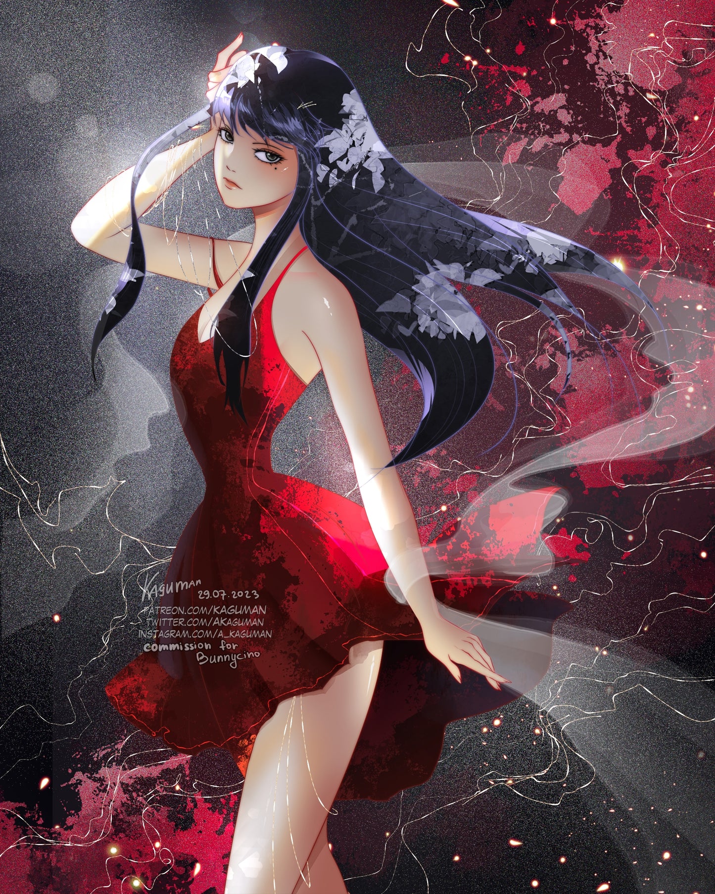 Femme Fatale in Red (Print)