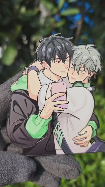 Two cuties, one phone (pin)